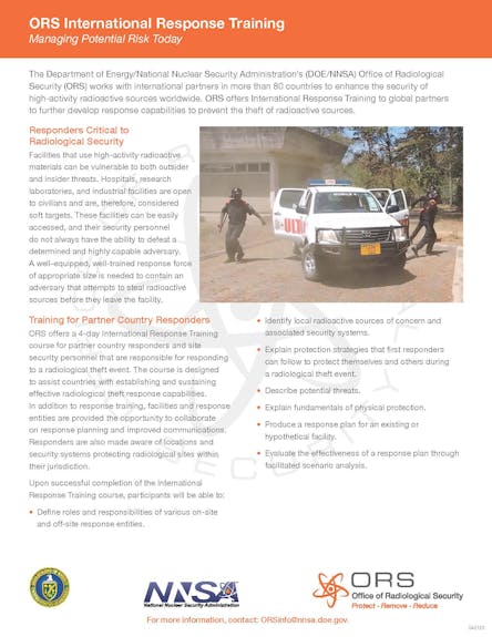 ORS Intl Response Training Fact Sheet